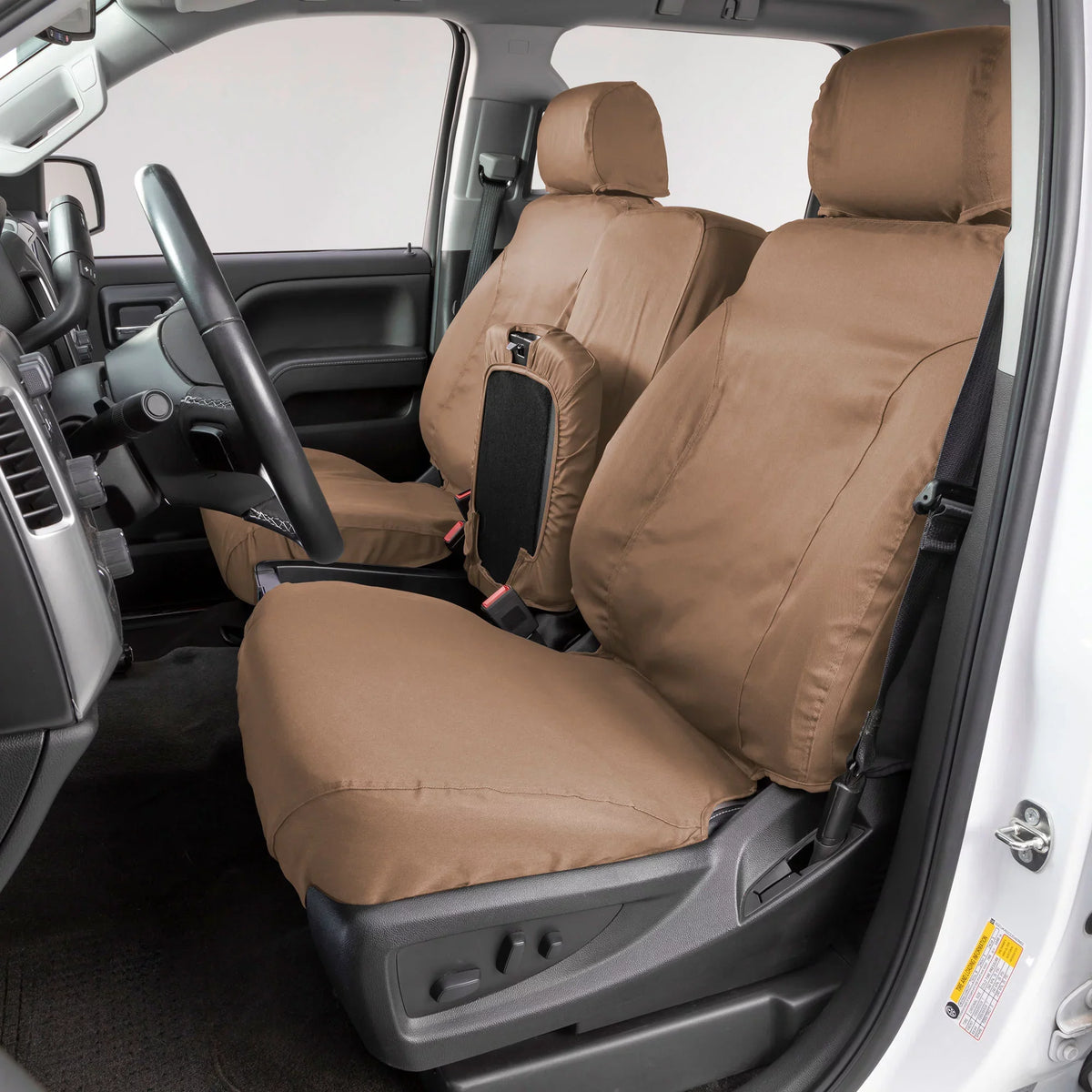 Covercraft SeatSaver Front Row Custom Fit Seat Cover for Select Ford F-150 Models - Polycotton (Tan) Fits select: 2013-2014  F150  , 2011-2012  F150