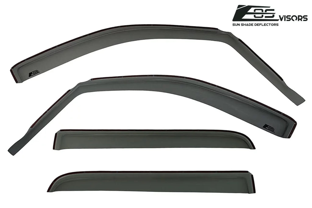 Extreme Online Store  Visors in-Channel Style Side Vents Rain Guard Window Deflectors for 2004-2008 Ford F-150 Crew Cab Models