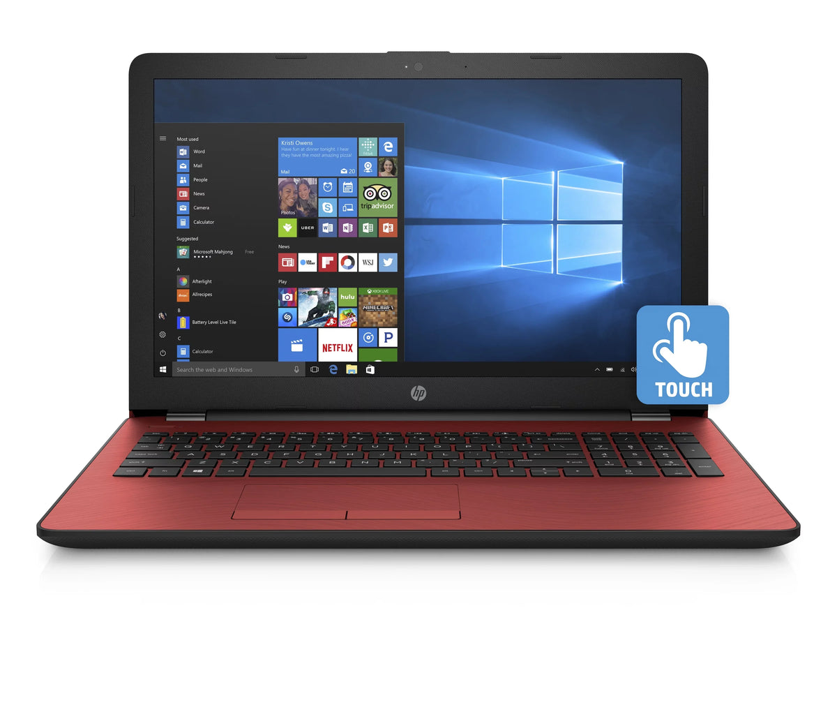 Restored  15-bs144wm Laptop 15.6  Touchscreen Pentium Gold 4417U 2.3 GHz 4GB  500GB  Win10 Red (Refurbished)