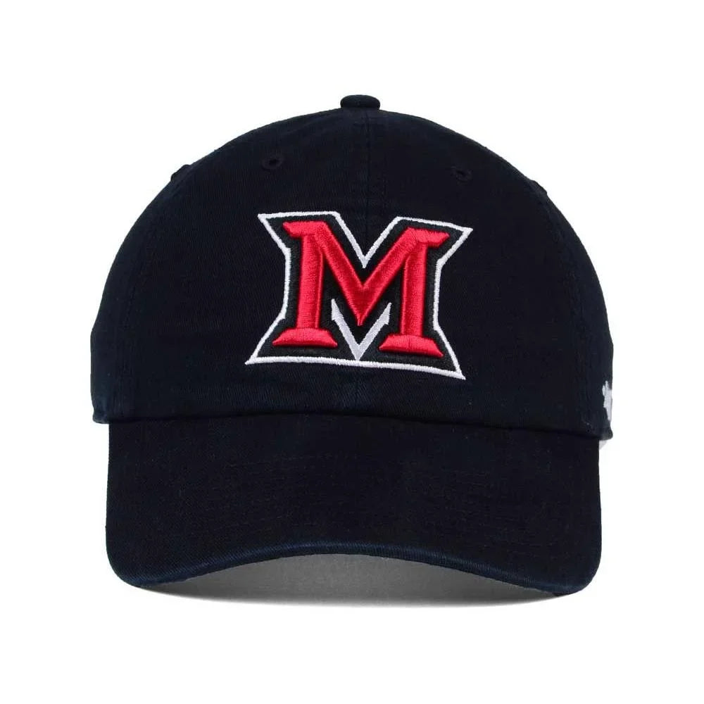 Men's '47 Black Miami University RedHawks Vintage Clean Up Adjustable Hat -