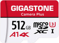 Gigastone 512GB Camera Plus Micro  memory Card 100MB/s, Full  Video, U1 Class 10 compatible with Nintendo Switch Dash Cams GoPro Camera Samsung Canon Nikon Drone