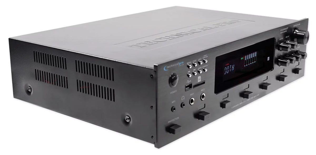 Technical Pro 6000w 6) Zone, Home Theater Bluetooth Receiver+12) 8" Speakers+