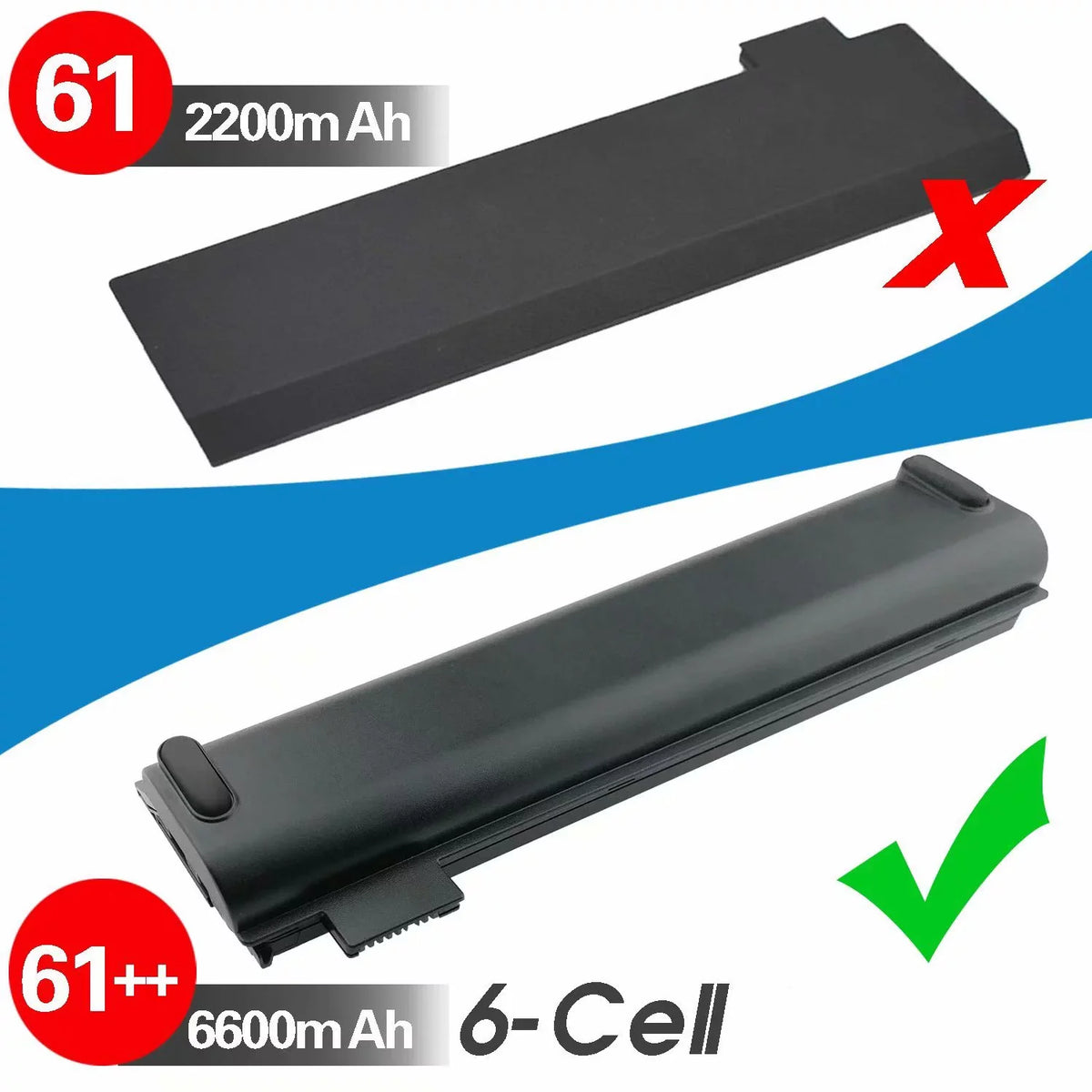 61++ Replacement Laptop Battery Compatible with Lenovo ThinkPad A475 A485 TP25 P51S P52S T470 T480 T570 T580 Series 01AV492 01AV427 01AV428 (10.8V 72Wh)