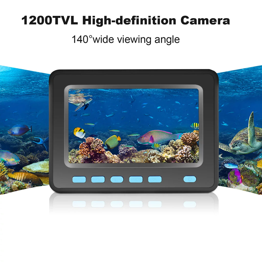 Walmeck 20M/30M 1200TVL Underwater Fishing Camera Fish Finder 4.3''  8PCS   Night Vision Camera for Ice Boat Fishing