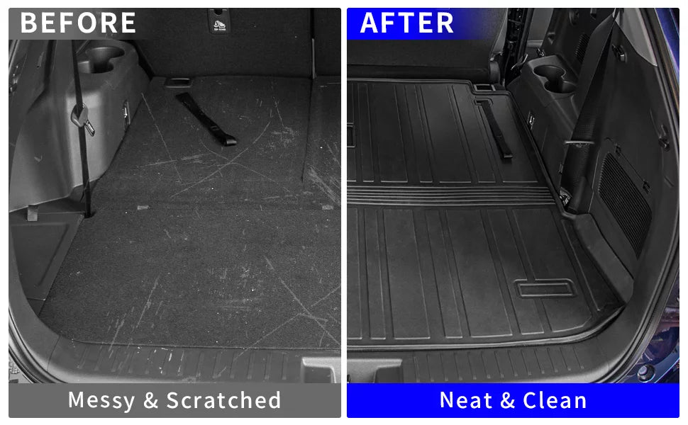 Cargo Mat Compatible with 2020-2024 Toyota Highlander Trunk Mat Cargo Liner  Back Seat Cover Protector 2022 7 Seats Highlander Accessories (2020-2023, Trunk Mat with Backrest Mat)