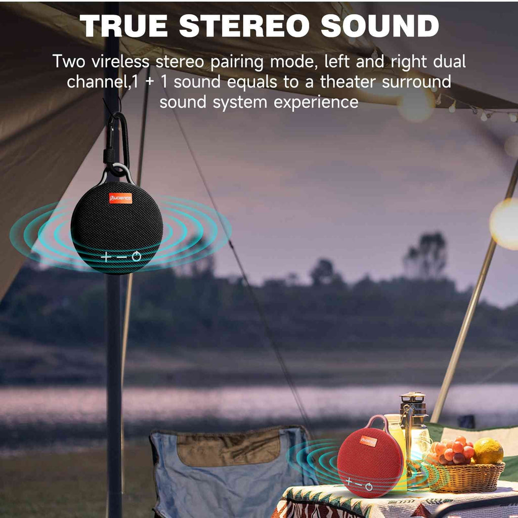 UrbanX Bluetooth 5.0 Speaker with Clip, 20H Playtime, Compact Speaker with Big Sound, Punchy Bass, Wireless IPX7 Waterproof Speaker for  K62 & Beach, Pool, Boat, Biking Black 1 Pack