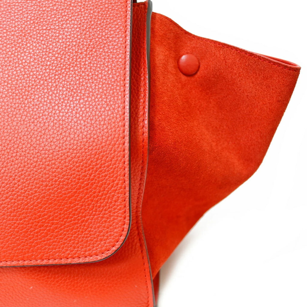Pre-Owned Celine Trapeze Handbag Leather Orange Women's  (Fair)