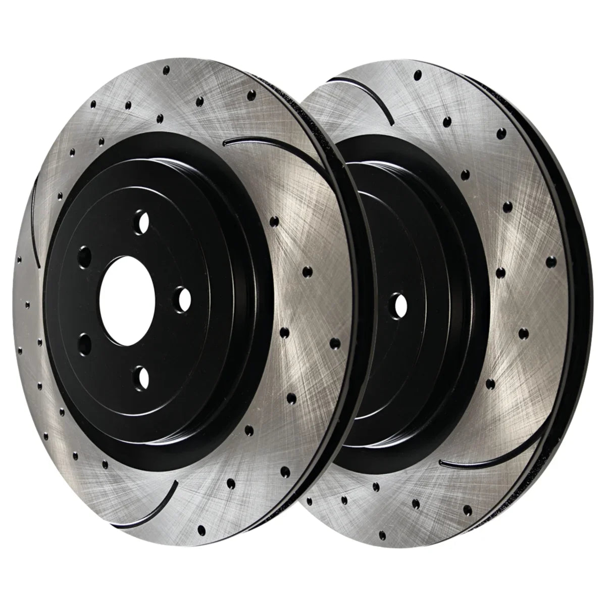 AutoShack Front and Rear Drilled Slotted Brake Rotors Black Set of 4 Replacement for 2012 2013 2014 Chrysler 200 2008-2009 Dodge Caliber 2012-2014 Avenger 2.4L 3.6L V6  BRAKEPKG1085