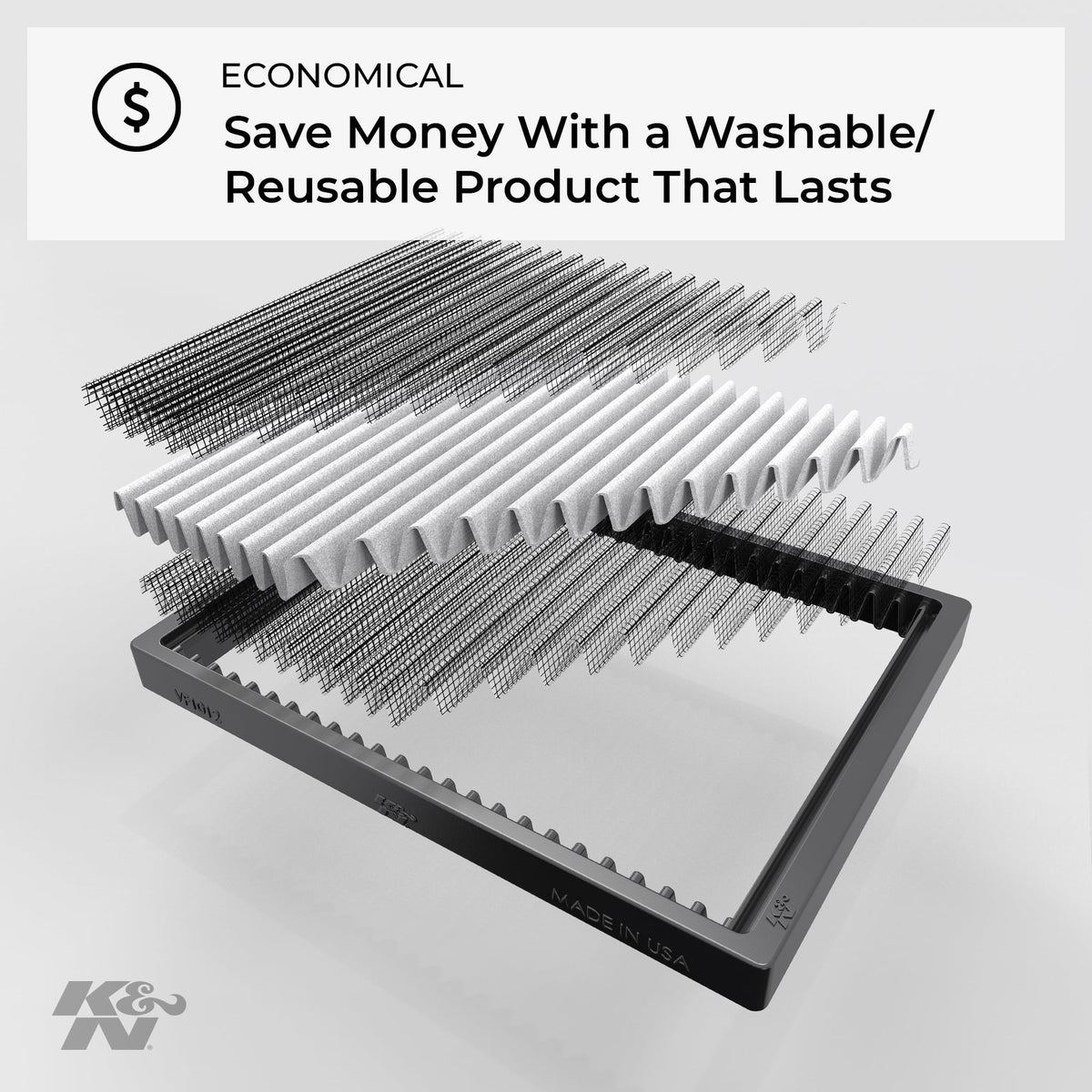 K&N Cabin Air Filter: Washable and Reusable: Designed For Select 2007-2016 Chevy//Buick/Saturn (Traverse, Acadia, Enclave, Outlook) Vehicle Models, VF1012