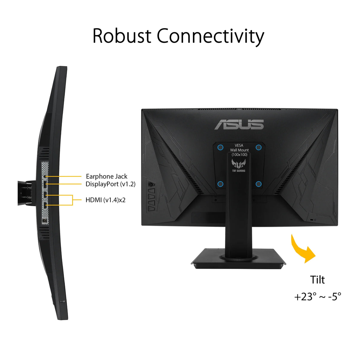 Gaming 23.6" 1080P Curved Gaming Monitor, - Full , 165Hz, 1ms, Extreme Low Motion Blur, Adaptive-Sync, FreeSync Premium, Shadow Boost,  Mountable, DisplayPort,  - VG24VQE