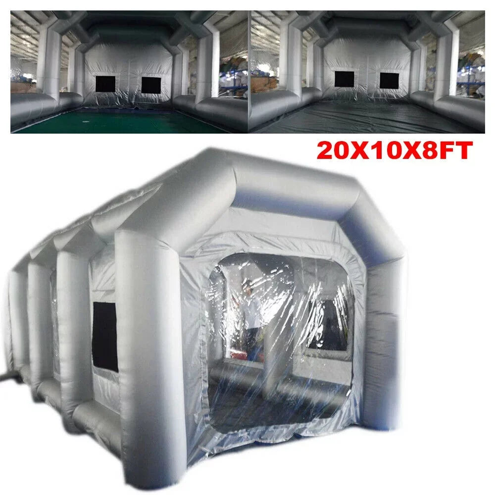 Inflatable Spray Booth 2 Filter System Portable Paint Tent Mobile Car Paint Booths  20x10x8