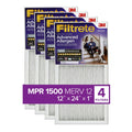 Filtrete 12x24x1 Air Filter,  1500  12, Advanced Allergen Reduction, 4 Filters