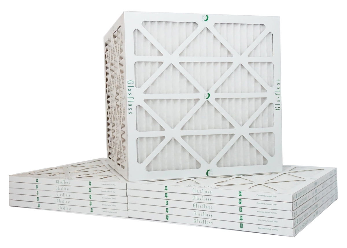 Glasfloss Air Filter 18x20x2 - 2"  10 - (Pack of 12) - Pleated  or  Air Filter - Furnace Air Filter - Home or Office - Made In The .