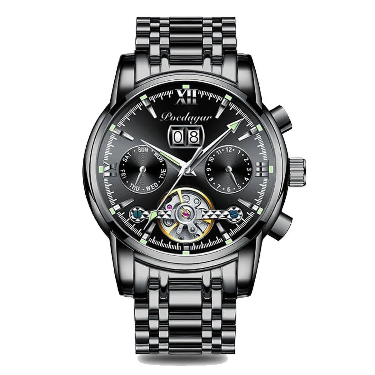 Business Watch Men Automatic Mechanical Tourbillon Watch Luxury Fashion Stainless Steel Sport Watches Relogio Masculino