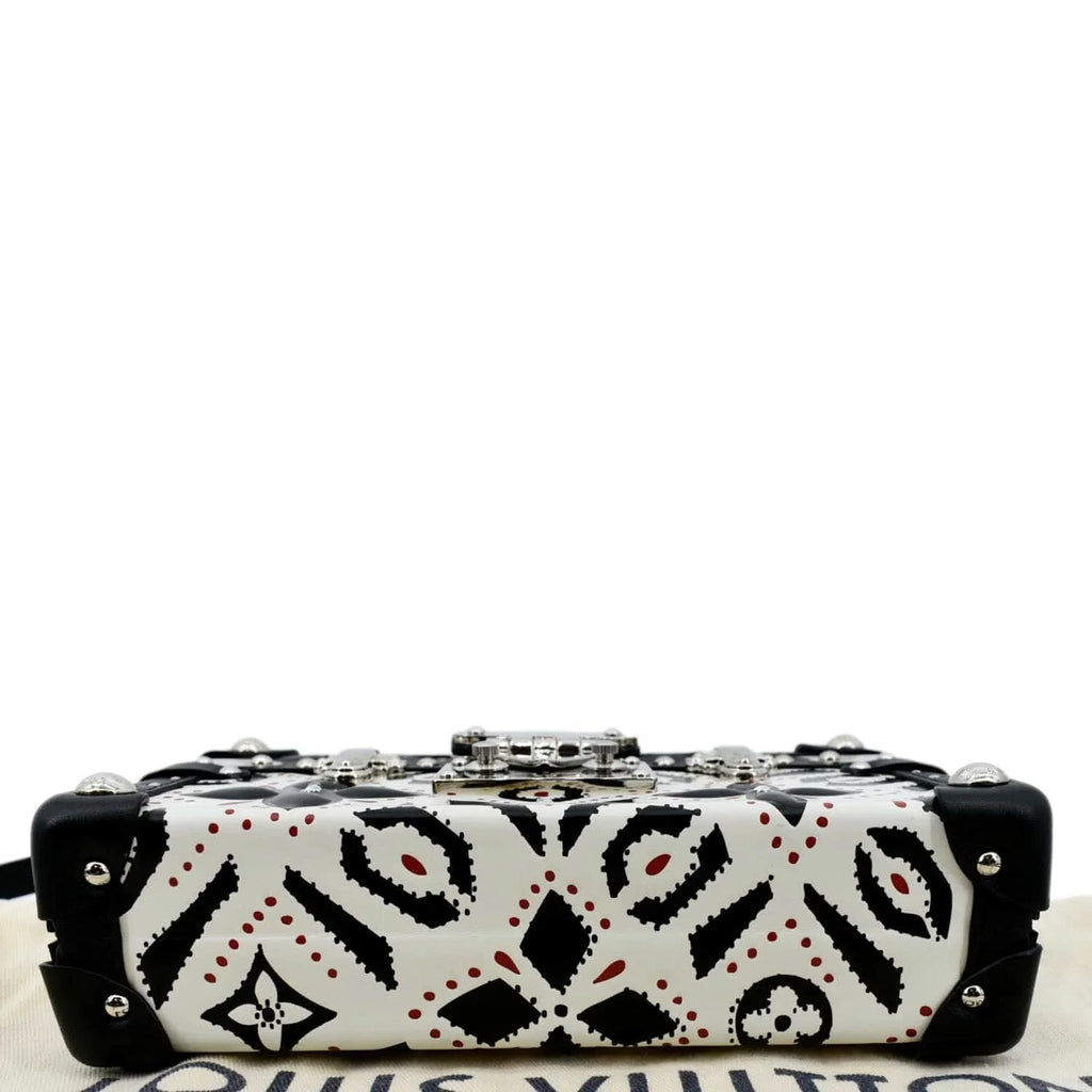 Pre-owned   Petite Malle Graphic Print Leather Crossbody Bag Black/Multicolor