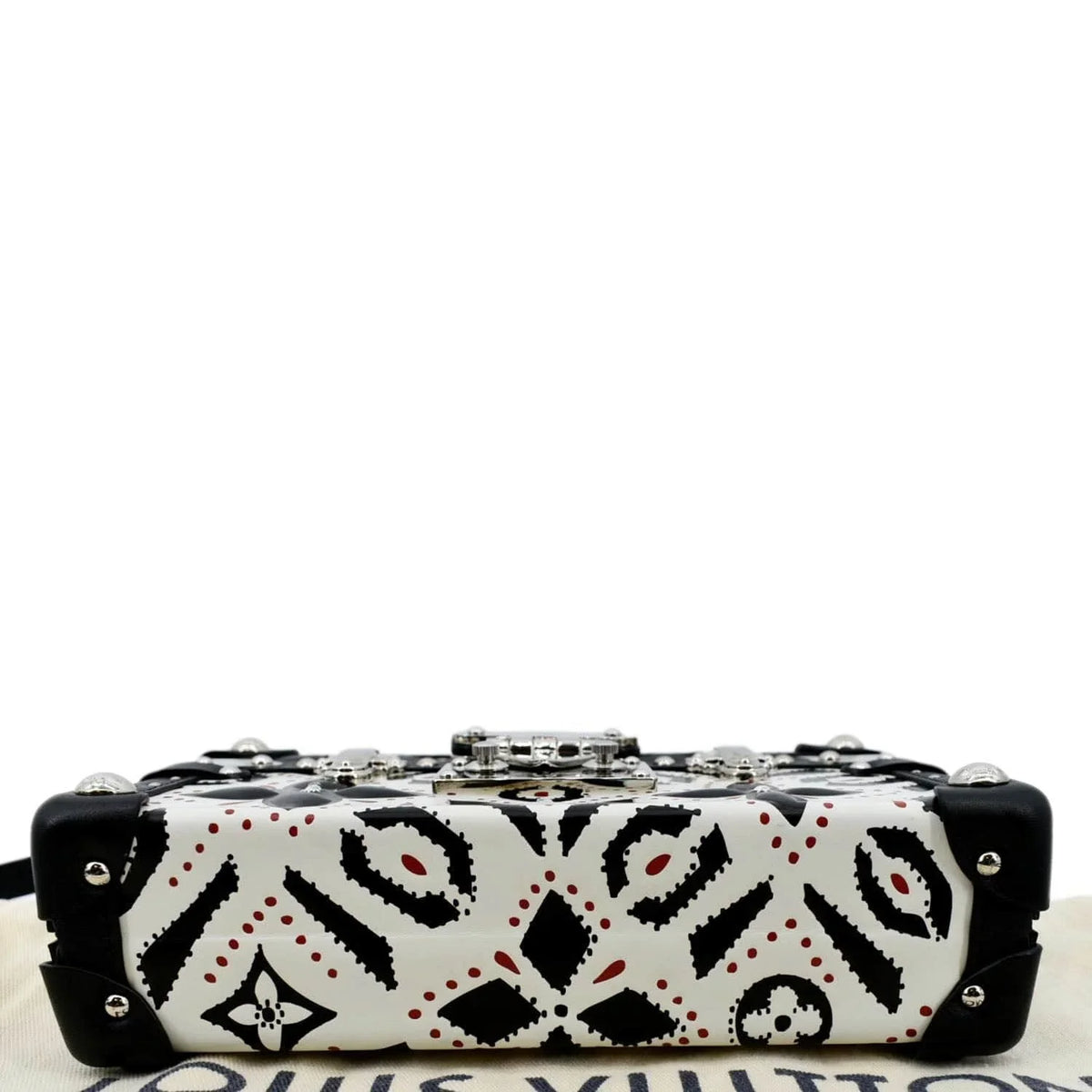 Pre-owned   Petite Malle Graphic Print Leather Crossbody Bag Black/Multicolor