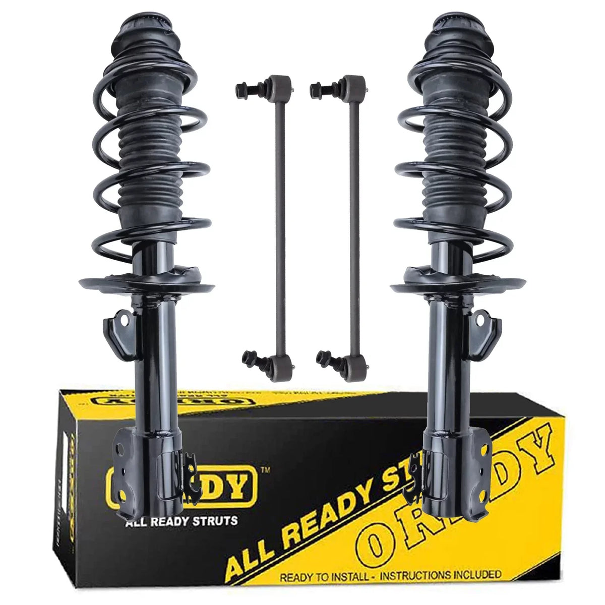 4PC Front Struts & Sway Bar Links Kit for 2006 2007 2008 2009 2010 2011 2012 Toyota Yaris - 272289 272288 K80879