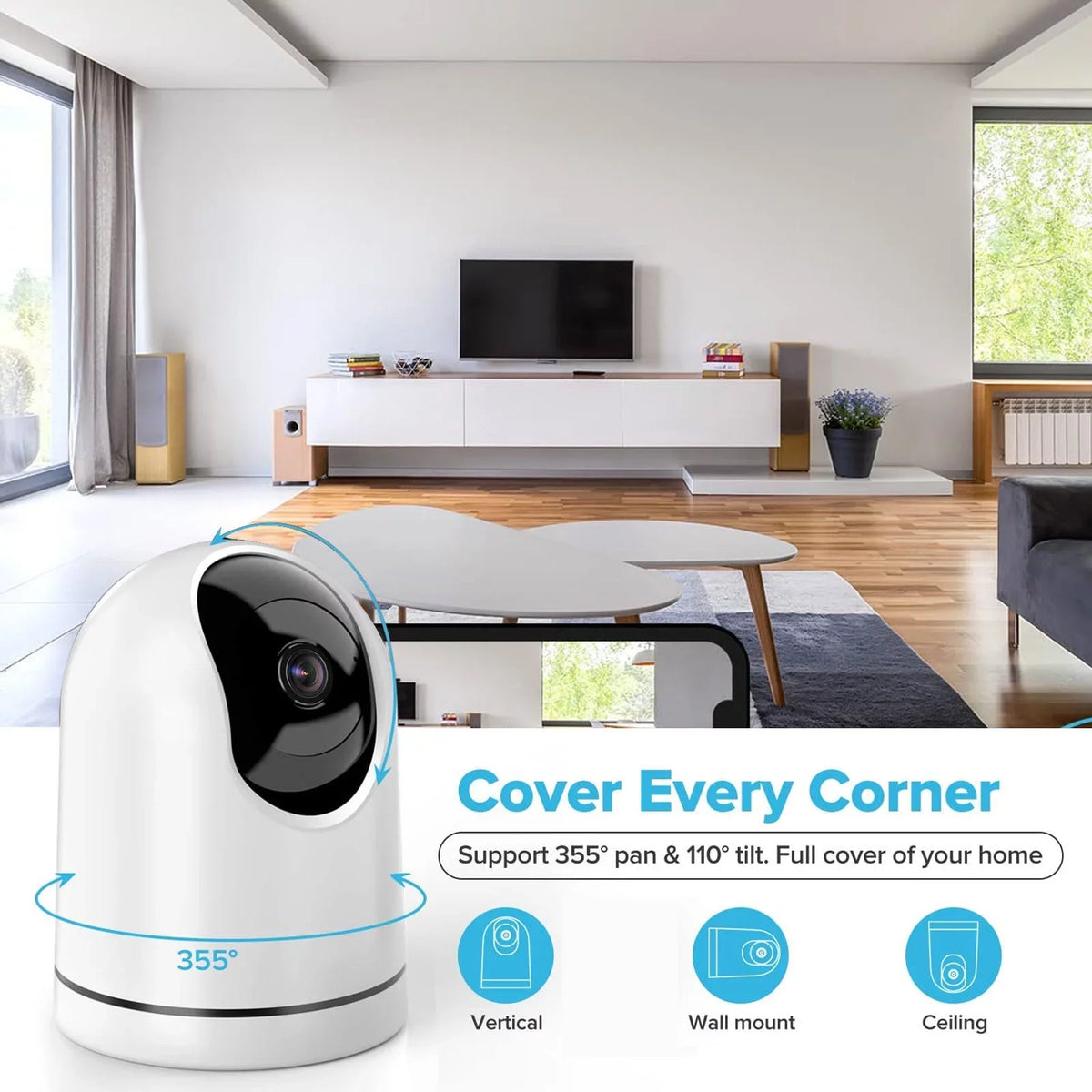 Night Vision Wireless Home Camera - 1080P , 2 Way Audio - Nozaya