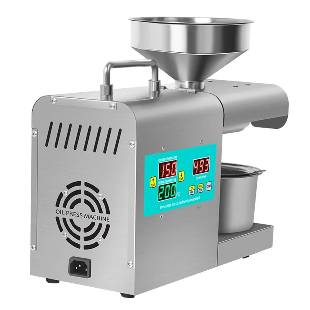 Tomshoo -312 Intelligent Stainless Steel Oil Presser Household Automatic Pressing Machine No-Fry Material Oil Extraction Device Digital Display with Temperature Adjustable Function