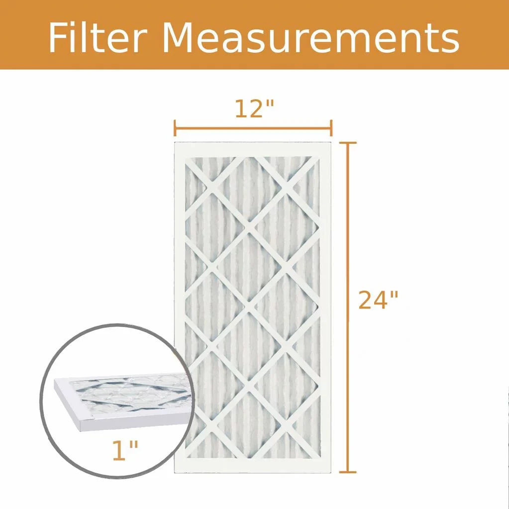 12x12x1 Key Pleat Purolator Air Filter -  8 (6 Pack)
