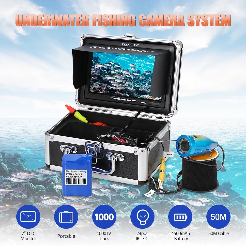 Fishing Camera,Camera Kit 24pcs Ice Lake Boat Fish Ice Lake Leds Fish Ice Portable 7" Inch Ir Leds Fish 1000tvl Waterproof Camera 7" InchCamera Huiop Portable Buzhi
