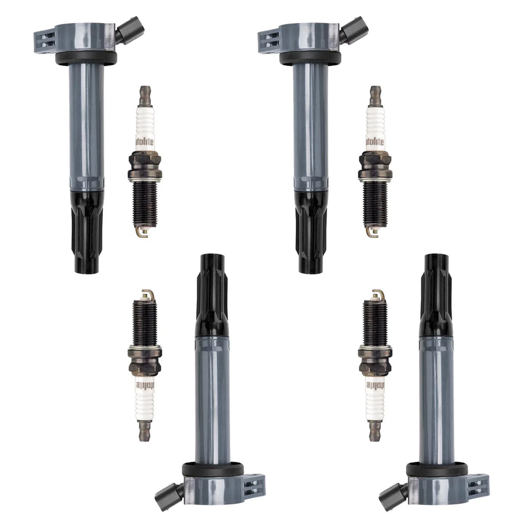 4 Ignition Coils and 4 Autolite Spark Plugs Compatible with 2007-2019 Lexus ES300h ES350 LX570 UF487