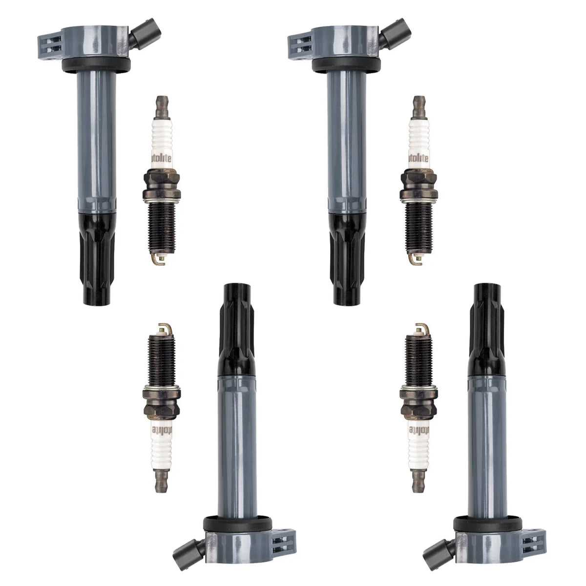 4 Ignition Coils and 4 Autolite Spark Plugs Compatible with 2007-2019 Lexus ES300h ES350 LX570 UF487