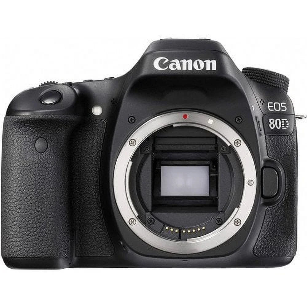Canon  80D  Camera Bundle (Body Only)w/ Wideangle&Telephoto Lenses| Light+2  32 Cards|Microphone|Case|X-Grip|Starter Bundle