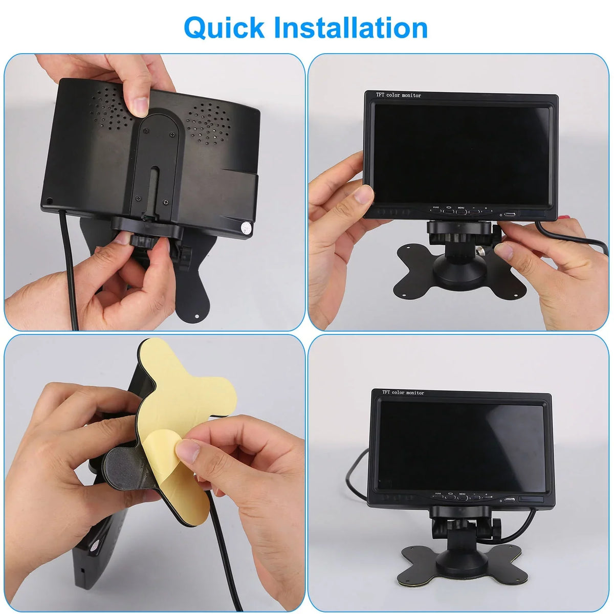 Vehicle Backup Camera, 7In Monitor Reverse Camera, Car Rearview Parking Reverse System, IP67 Waterproof Car Parking Reverse System with Night Vision for Car Trunk Van