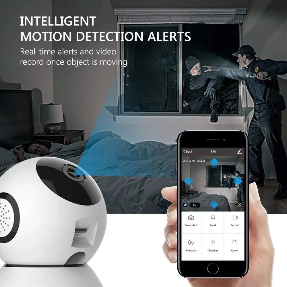 Security Camera WiFi  Camera, 1080P  Smart Home Surveillance Camera, Baby/Pet Monitor Work with Alexa