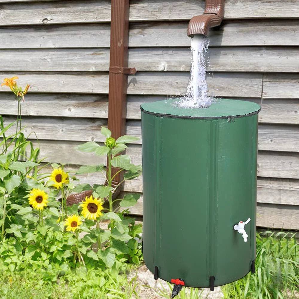 Winado Portable 100 Gallon Rain Barrel Patio Water Storage Barrel Green