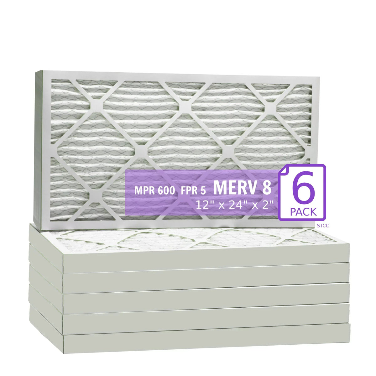 12x24x2, Purolator DMK80 Extended Surface Pleated Air Filter, Mechanical  8, (6 Pack)