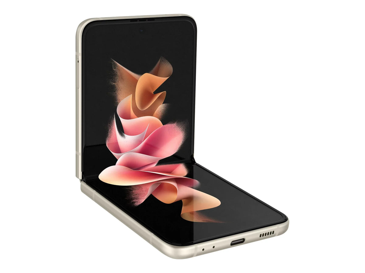 Samsung Galaxy Z Flip3 5G - 5G smartphone - dual- -  8  / Internal Memory 128  -  display - 6.7" - 2640 x 1080 pixels (120 Hz) - 2x rear cameras 12 , 12  - front camera 10  - cream