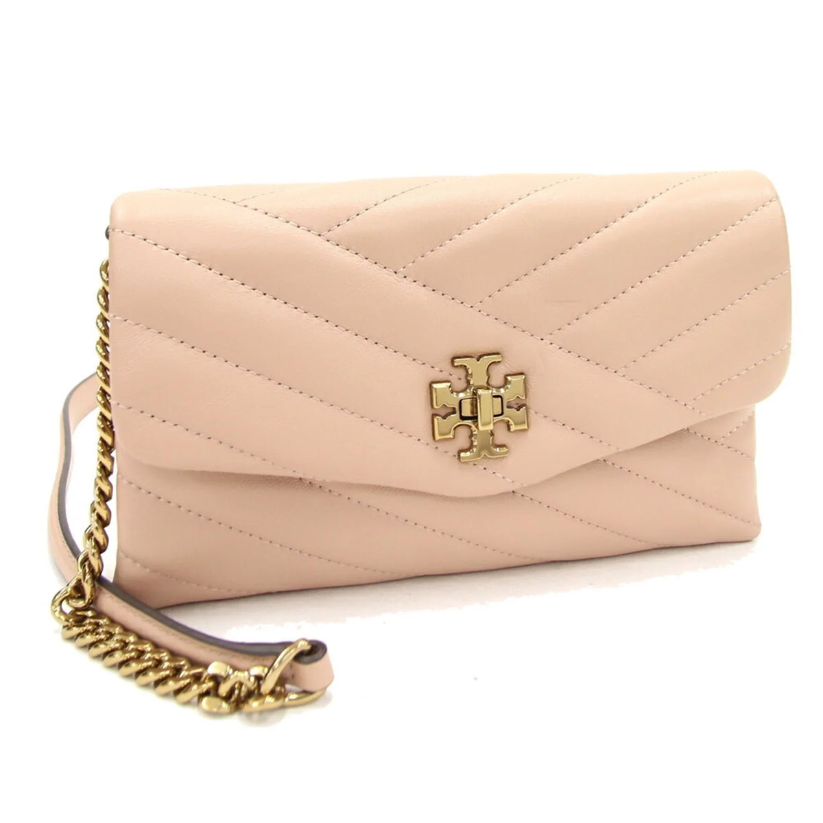Pre-Owned Tory Burch Shoulder Kira Chevron Chain 64068 Beige Leather Women's   (Good)