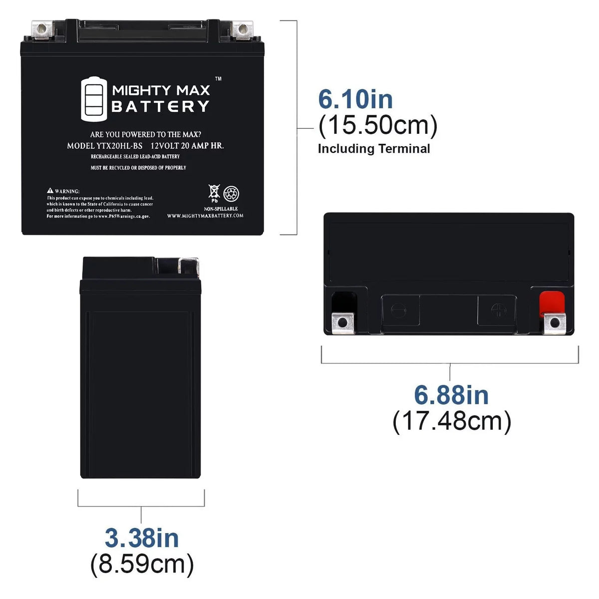 YTX20HL- 12V 20AH  Replacement Battery Compatible with  (Sea-Doo) 1500 ,  16-22