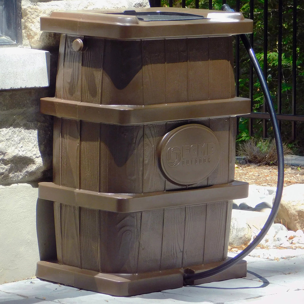 Outdoor WG4000- Home Outdoor Wood Grain Rain Water Catcher Barrel