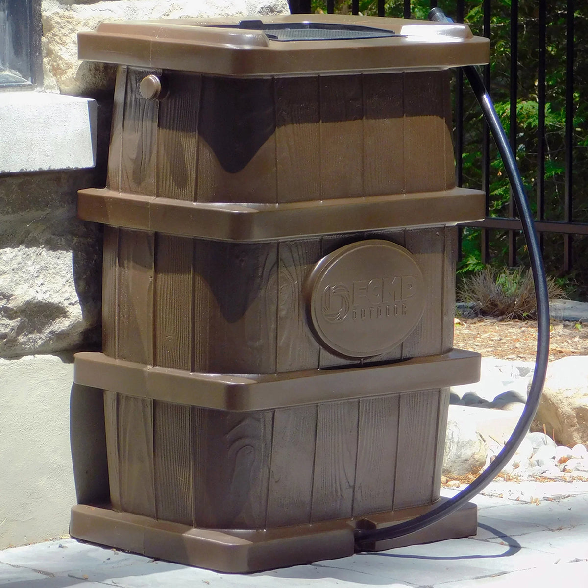 Outdoor WG4000- Home Outdoor Wood Grain Rain Water Catcher Barrel