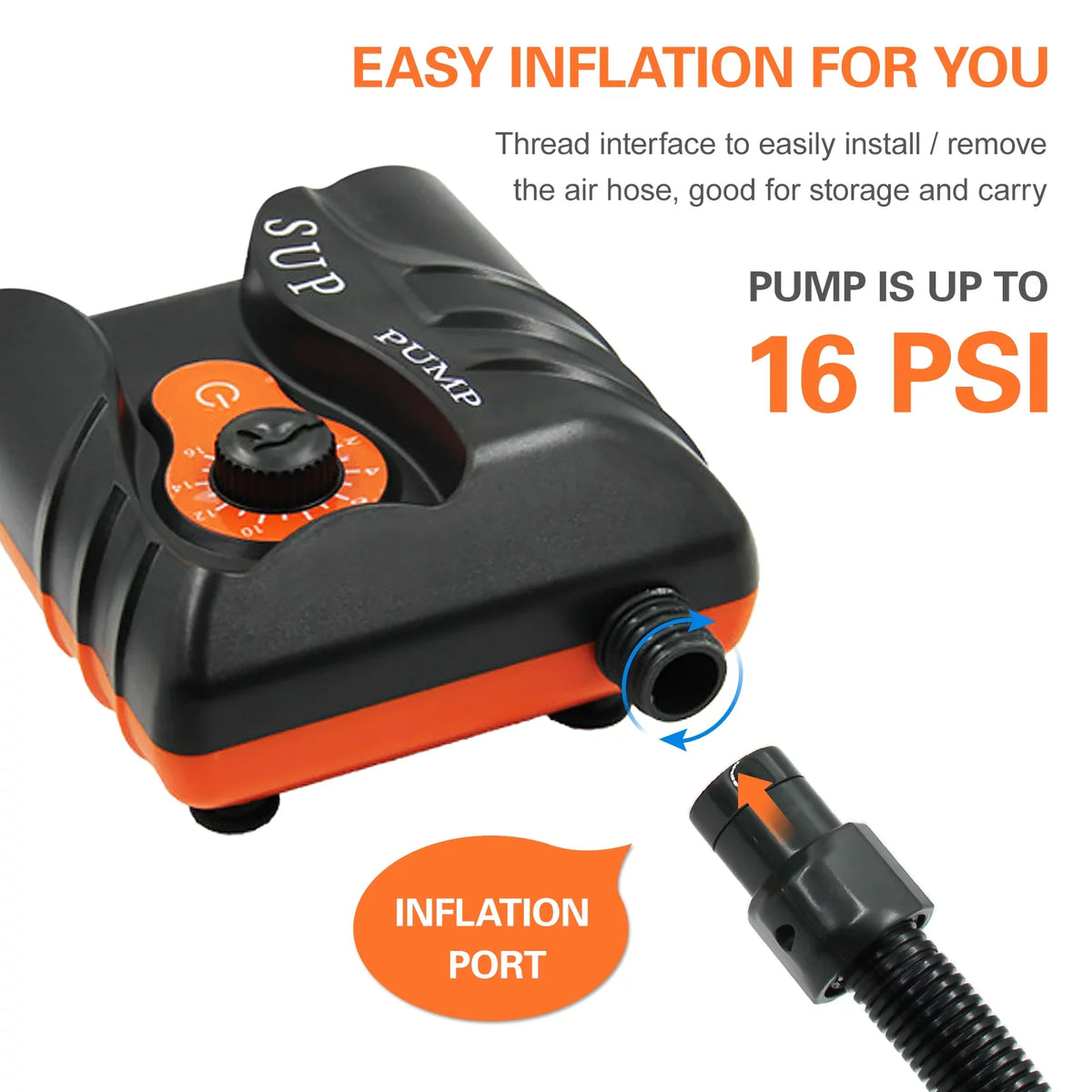 Reliable 16  Electric Air Pump with 6 Nozzles for Inflatables and Boats at ammoon