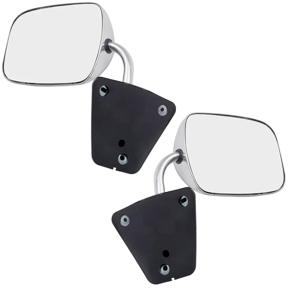 Brock Replacement Set Manual Side Door Stainless Steel Low Mount Mirrors Compatible with 1973-1991 C/K/R/V Pickup Truck  996220