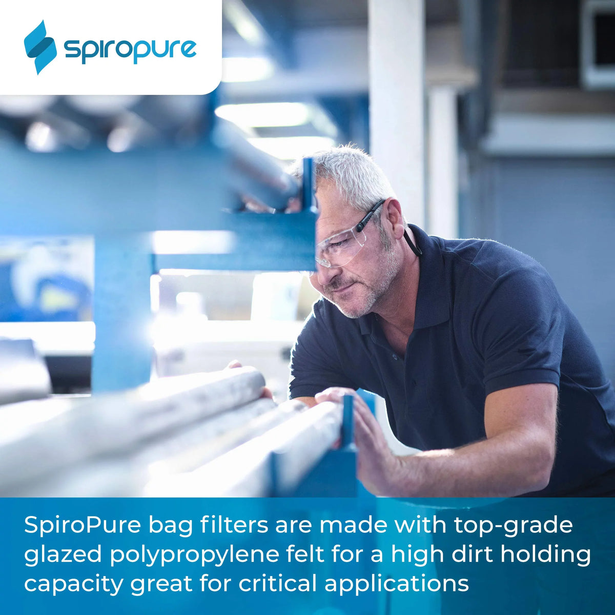 SpiroPure --410-100 100 Micron #3 (10”) Glazed Polypropylene Felt Liquid Bag Filter -410-100 155393-03 (Case of 40)
