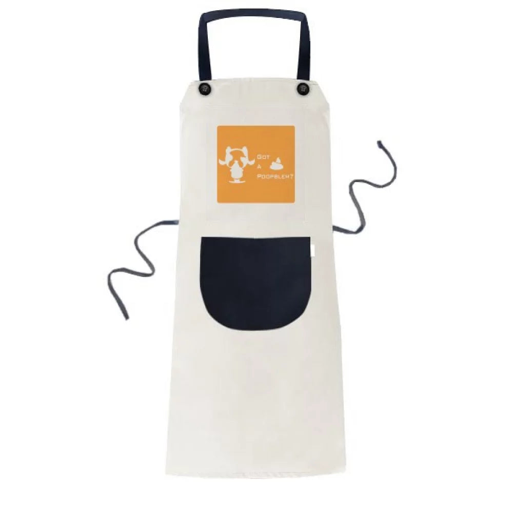Fierce Boston Terrier Poop Problem Apron Adjustable Bib Cotton Linen  Kitchen Pocket Pinafore