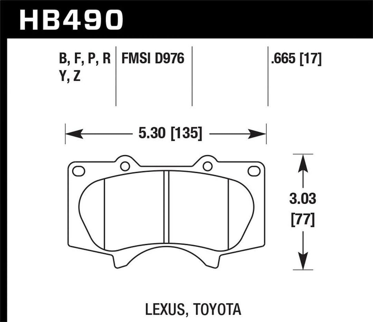 Hawk 10 Lexus GX460 / 03-09 Lexus GX470 / 04-10 4Runner 4.0L/4.7L / 07-10  Cruiser 4.0L / 03-07 Se Fits select: 2016,2018-2019