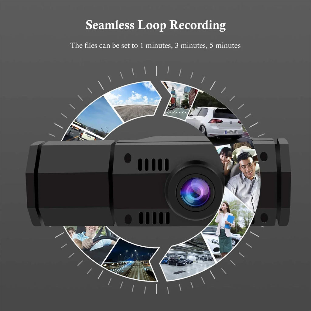 Dual Dash Cam,  1080P Front Interior Dual Dash Camera  Night Vision Dashcam, Driving Recorder for Car, Taxi with Loop Recording, G-Sensor, Parking Mode