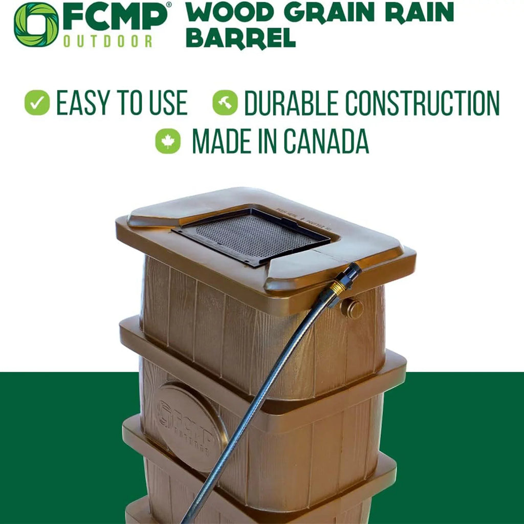 Outdoor WG4000- Home Outdoor Wood Grain Rain Water Catcher Barrel