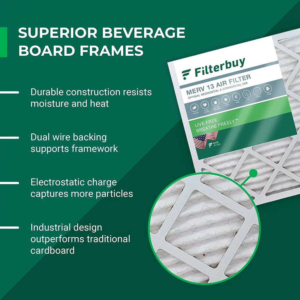 Filterbuy 10x24x1  13 Pleated   Furnace Air Filters (5-Pack)