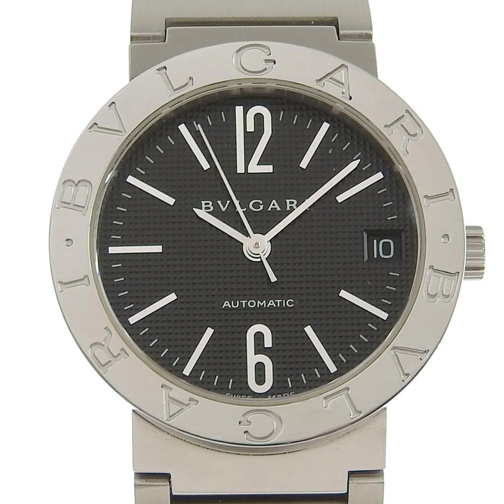 Pre-Owned  Bulgari BB33BSS  stainless steel self-winding boys black dial watch (Good)