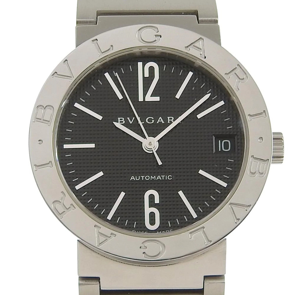 Pre-Owned  Bulgari BB33BSS  stainless steel self-winding boys black dial watch (Good)