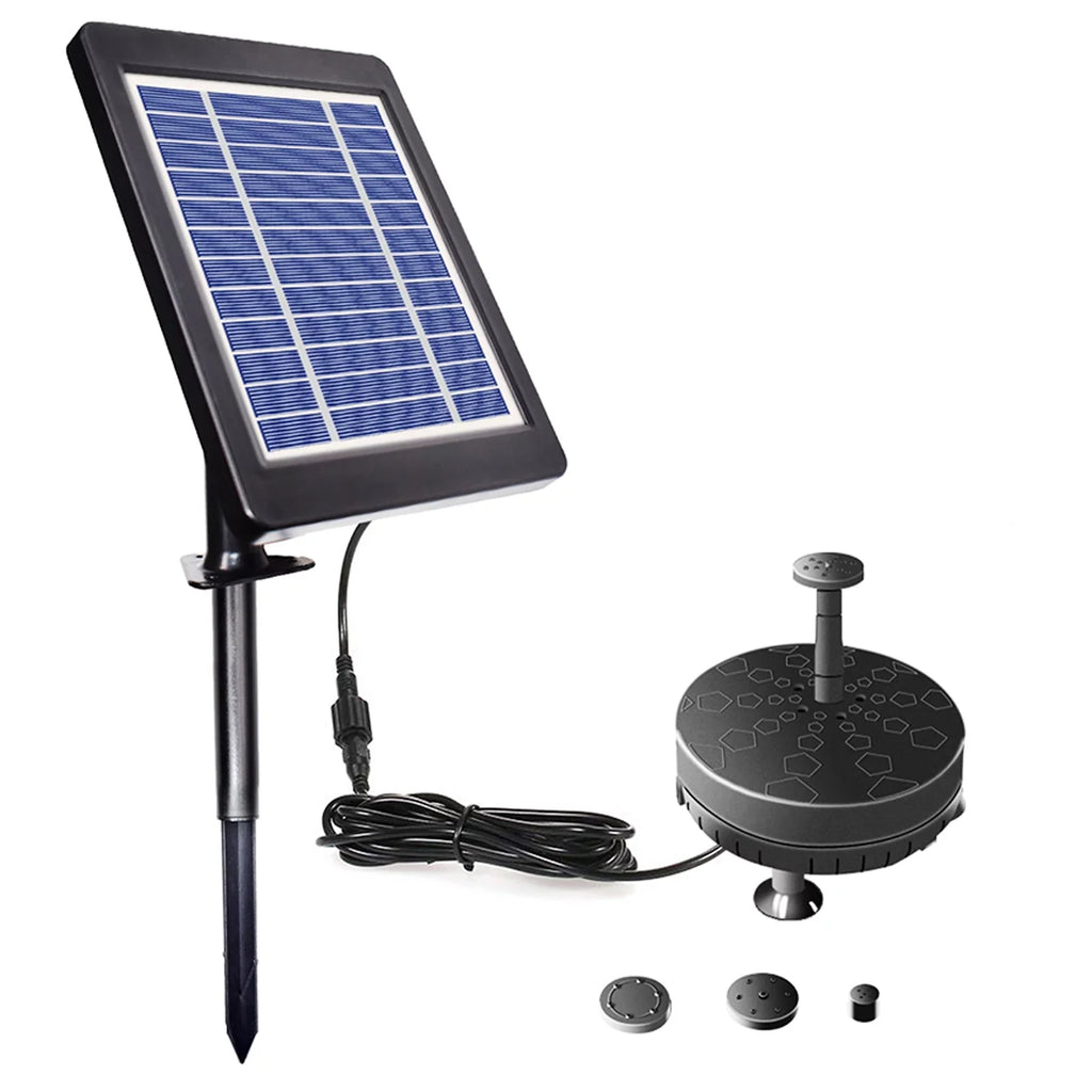 Htovila Solar Fountain Pump for Birdbath 3.5W Solar Powered Brushless Submersible Water Pump Built-in Battery  for Patio Garden Pond Pool