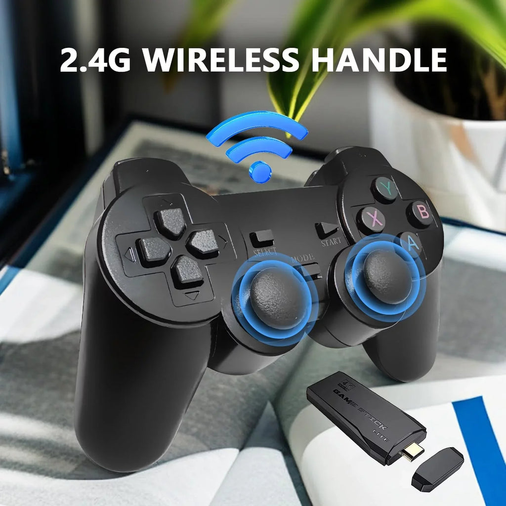 Retro Game Stick - Retro Game Console Revisit Classic Games with Built-in 9 Emulators, 20,000+ Games, 4K  Output, and 2.4GHz Wireless Controller for  Plug and Play(64G)