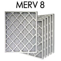 14x14x1  8 Pleated Air Filter 6PK | 13.5x13.5x.75 - Actual Size
